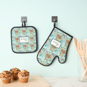 New Mexico Biscochito Cookies Zia Sun Ofenhandschuh & Topflappen-Set