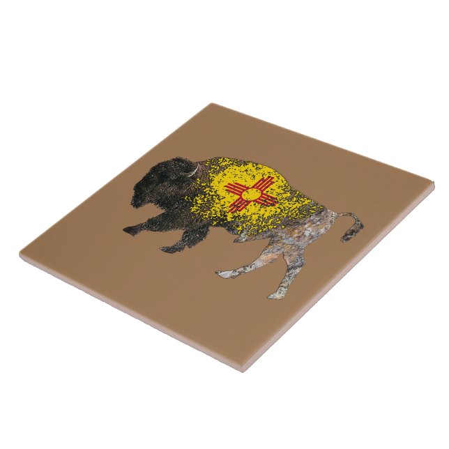 New Mexico Buffalo Spirit Keramik Tile Fliese (Seite)