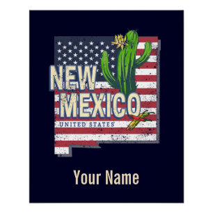 New Mexico Bundesstaat Vereinigte Staaten Karte Vi Poster