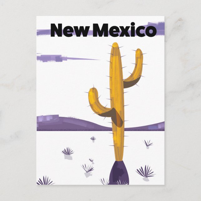 New Mexico Cactus Vintager Stil Ferien Poster. Postkarte (Vorderseite)