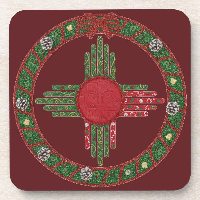New Mexico Christmas  Getränkeuntersetzer (Vorderseite)