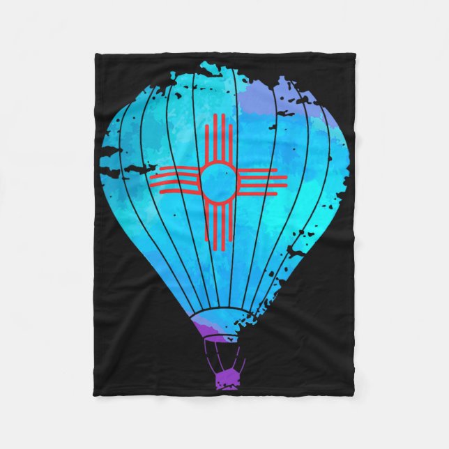New Mexico Festival Hot Air Balloon Zia Gift  Fleecedecke (Vorderseite)