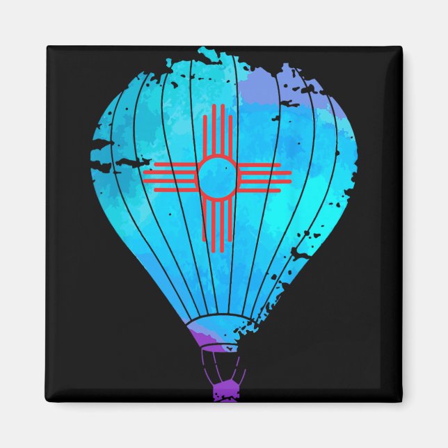 New Mexico Festival Hot Air Balloon Zia Gift  Magnet (Vorne)