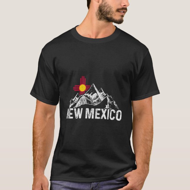 New Mexico Flag Mountains Prix New Mexico Souven T-Shirt (Vorderseite)