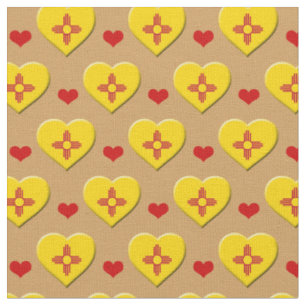 New Mexico Flag & Red Heart mode Fabric / USA Stoff