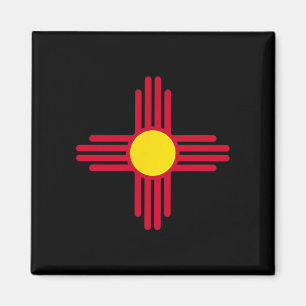 New-Mexico-Flagge Rotes Zia-Sonnensymbol Magnet