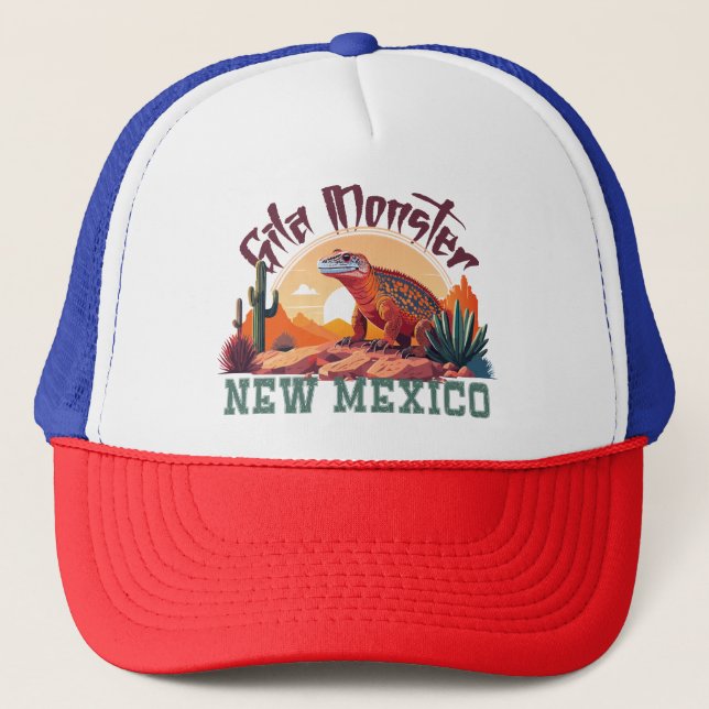 New Mexico Gila Monster in der Wüstenlandschaft Truckerkappe (Vorderseite)