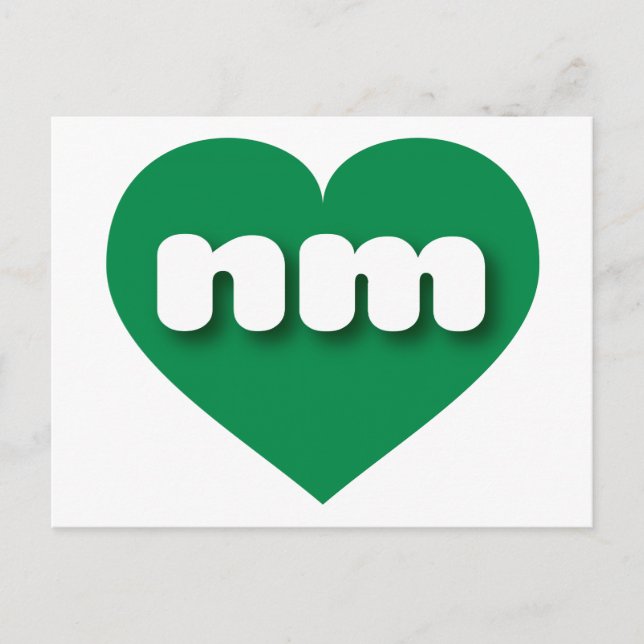 New Mexico green heart - I Liebe nm Postkarte (Vorderseite)