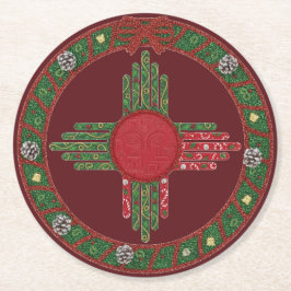 New Mexico Holiday  Runder Pappuntersetzer