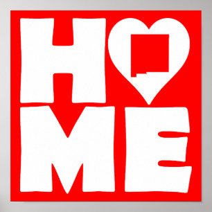 New Mexico Home Heart State Poster Schild