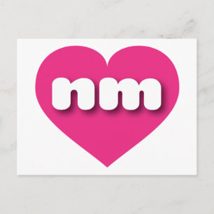 New Mexico Hot Pink heart - I Liebe nm Postkarte