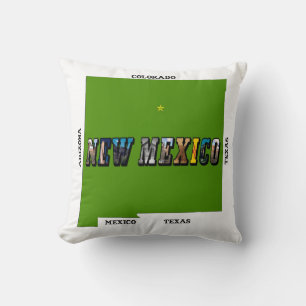 New Mexico-Kartenskizze Foto Text Kissen