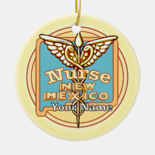 New Mexico Krankenschwester Caduceus Keramik Ornament