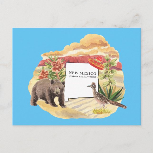 New Mexico Land der Verzauberung Souvenir Postkart Postkarte (Vorderseite)