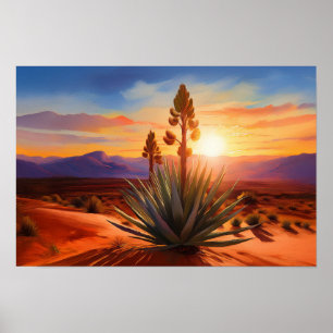 New Mexico Land Of Enchantment Yucca-Wüste Poster