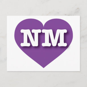 New Mexico Lila Heart - I Liebe NM Postkarte