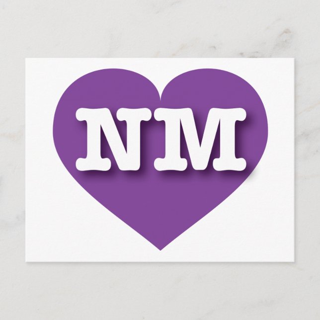 New Mexico Lila Heart - I Liebe NM Postkarte (Vorderseite)