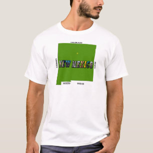 New Mexico Map Kontur Foto Text T-Shirt