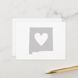New Mexico Map Shape Grey Heart Cutout Mexikanisch Postkarte