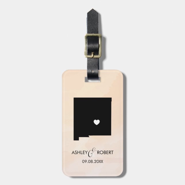 New Mexico Map Wedgegage Tag, Geschenk Gepäckanhänger (Vorderseite vertikal)