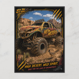 New Mexico Monster Truck Geländekunst Postkarte