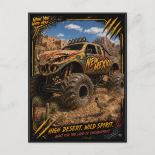 New Mexico Monster Truck Geländekunst Postkarte