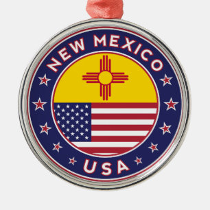 New Mexico, New Mexico Aufkleber, Telefongehäuse Ornament Aus Metall