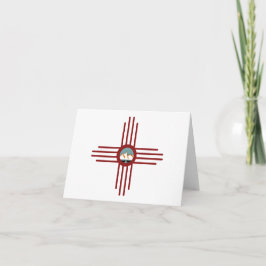 New Mexico NM Zia Indian Symbol Waterfall Karte