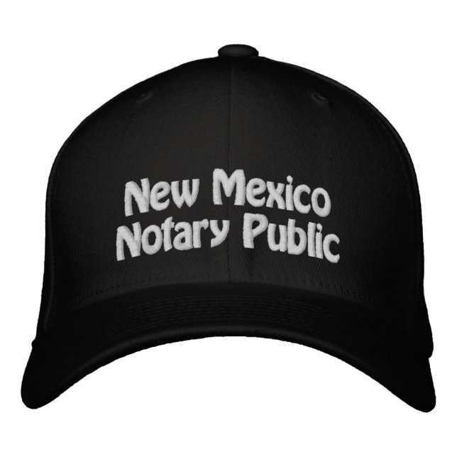 New Mexico Notary Public Embroided Baseball Cap Bestickte Baseballkappe (Vorderseite)