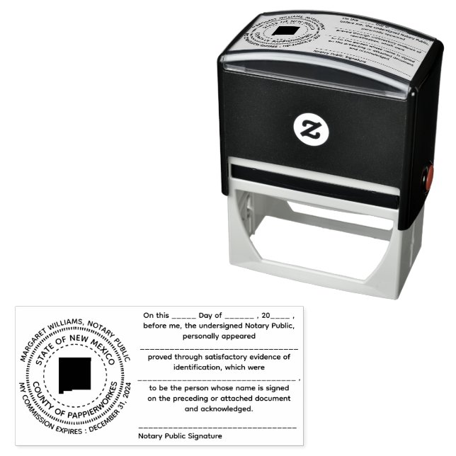 New Mexico Notary Public Recognition Briefmarke Permastempel (Beispiel)