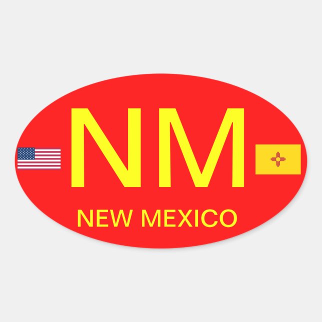 New Mexico* Oval Sticker (Vorderseite)