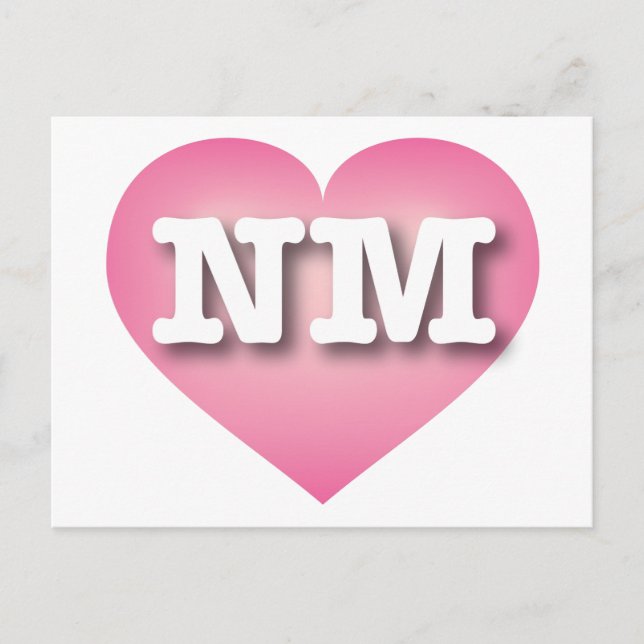 New Mexico Pink Fade Heart - I Liebe NM Postkarte (Vorderseite)
