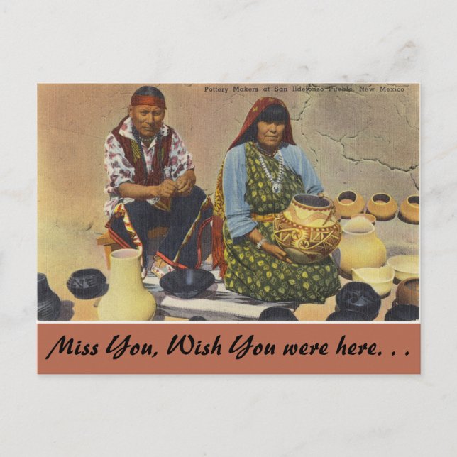 New Mexico, Potterie Maker, San Ildefonso Pueblo Postkarte (Vorderseite)