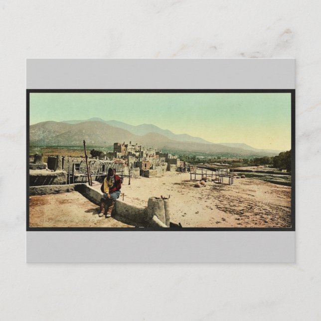 New Mexico. Pueblo de Taos classic Fotochrom Postkarte (Vorderseite)