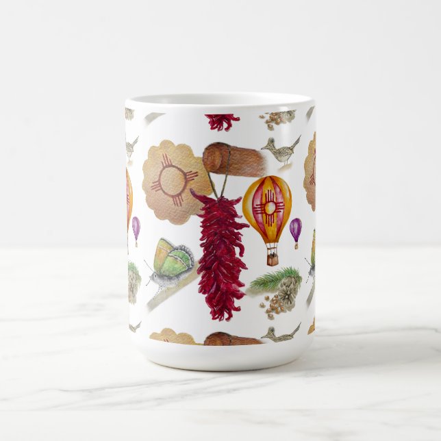 New Mexico Red Chile Pinõn Zia Hot Air Ballon Kaffeetasse (Mittel)