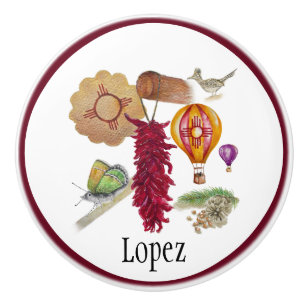New Mexico Red Chile Pinõn Zia Hot Air Ballon Keramikknauf