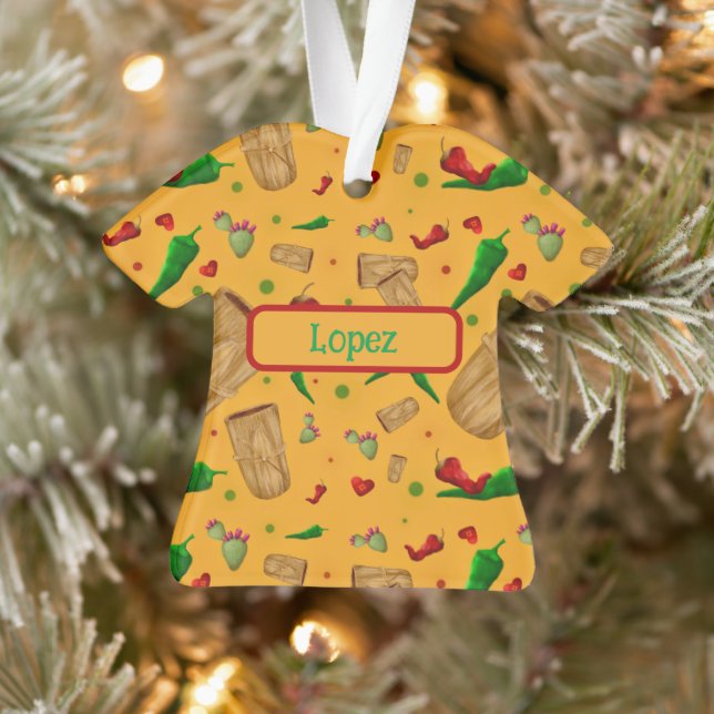 New Mexico Red & Green Chile Tamales Zia Nopales Ornament (Baum)