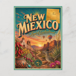 New Mexico Retro-Reise-Souvenir-Postkarte Postkarte