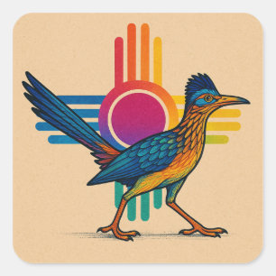 New Mexico Road Runner  Quadratischer Aufkleber