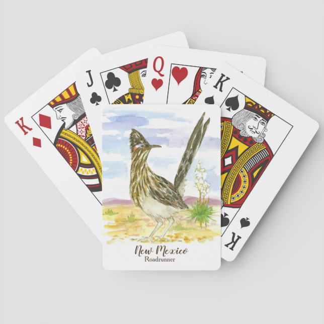 New Mexico Roadrunner Staat Bird Wüste Spielkarten (Rückseite)