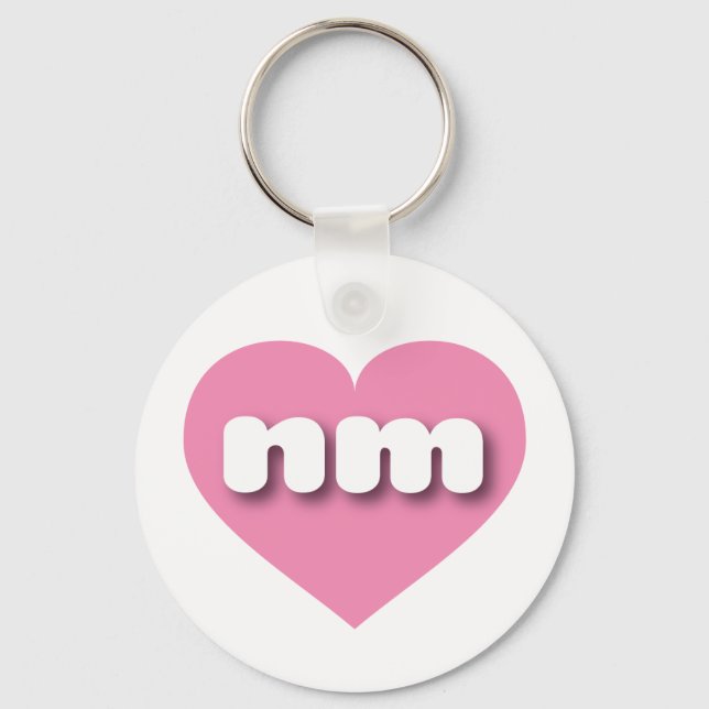 New Mexico rosa Herz - I Liebe nm Schlüsselanhänger (Vorderseite)