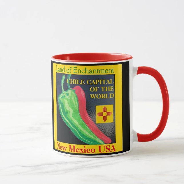 New Mexico Roter oder Grüner Chile Kaffeetasse (Rechts)