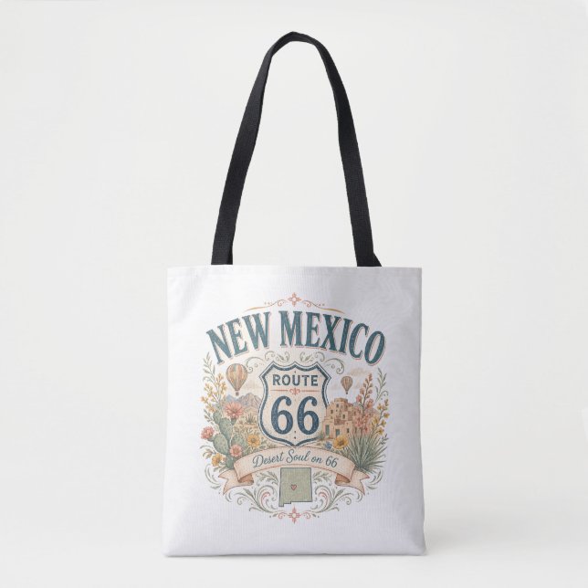 New Mexico Route 66 Desert Seele Boho Tasche (Vorderseite)