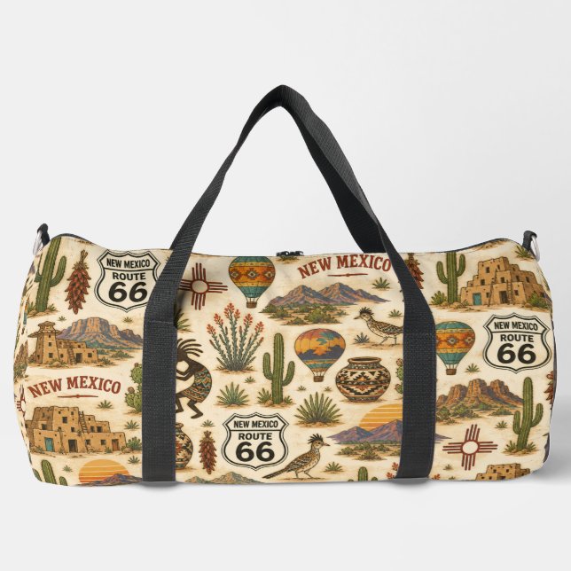 New Mexico Route 66 Wochenendrhythmus Duffle Bag (Vorderseite)