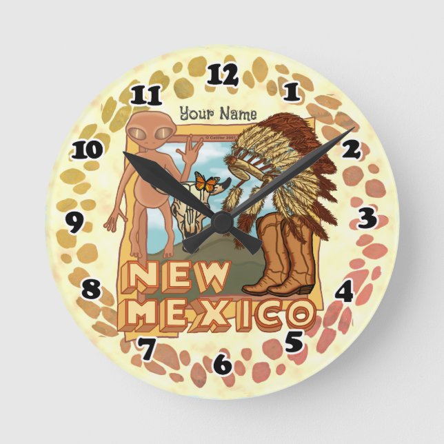 New Mexico Rundenuhr Runde Wanduhr (Vorderseite)