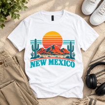 New Mexico Sonnenuntergang Kaktus Wüste Vintage T-