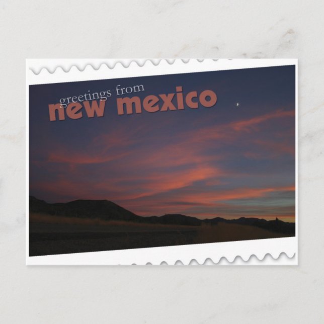 New Mexico Sonnenuntergang Postkarte (Vorderseite)