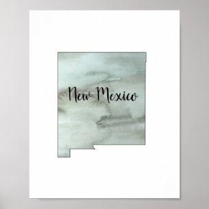 New Mexico Staat Illustration Poster