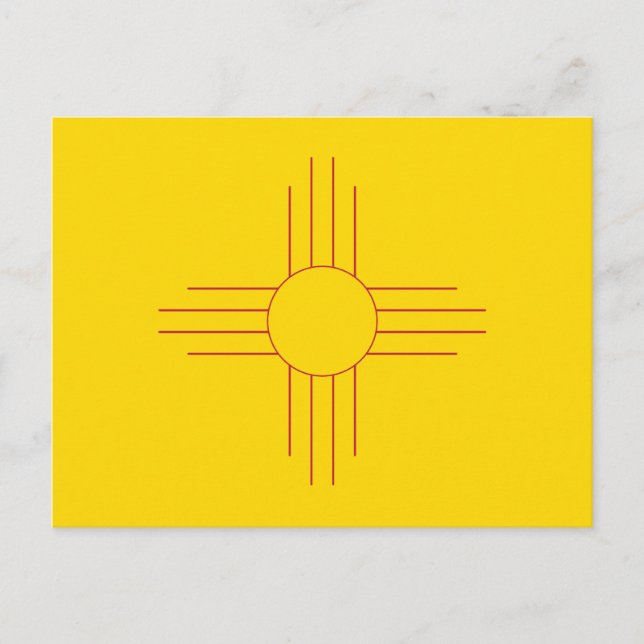 New Mexico State Flag Zia Sun Symbol Postkarte (Vorderseite)