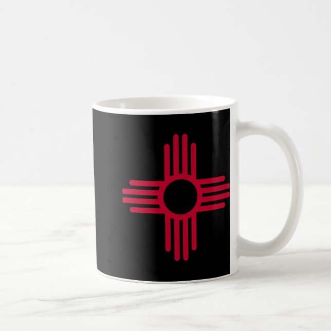 New Mexico State Flag Zia Symbol Flag  Kaffeetasse (Rechts)